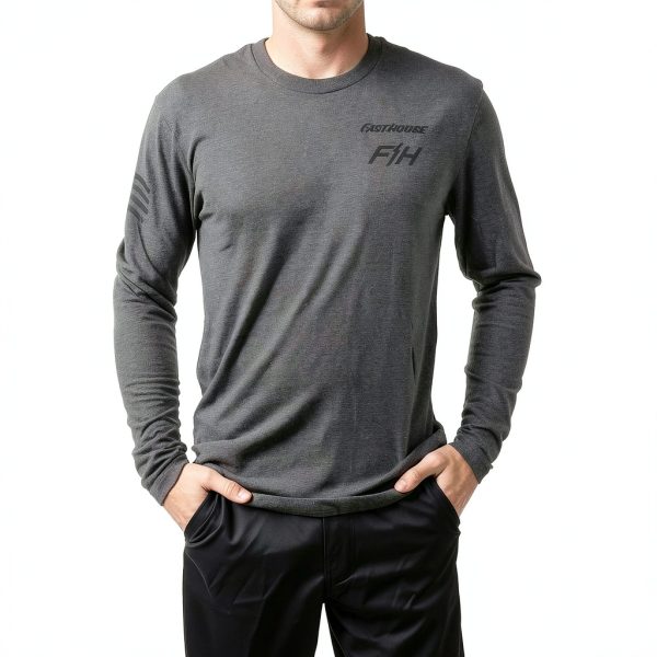 Fasthouse Men's Heather Gray Medium Cycling Jersey-1