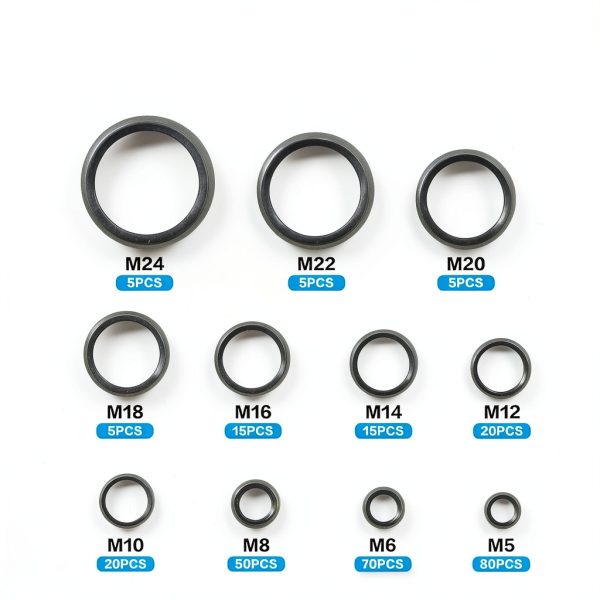 Metric Bonded Sealing Washers MUZHUPGUZ 290pcs NBR Rubber & Steel-1