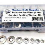 Stainless Steel Neoprene Bonded Sealing Washer Assortment Kit - Marine Bolt Supply 8-111428-0
