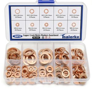 9 Sizes Metric Copper Crush Washers Assortment maierke M5-M14 188pcs-0