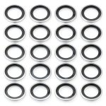 PATIKIL M24 Self-Centered Bonded Sealing Gasket, 20Pcs NBR Metal Bonded Sealing Washers Automotive Washers for Mechanical, Plumbing, Cylinder Repairs-0