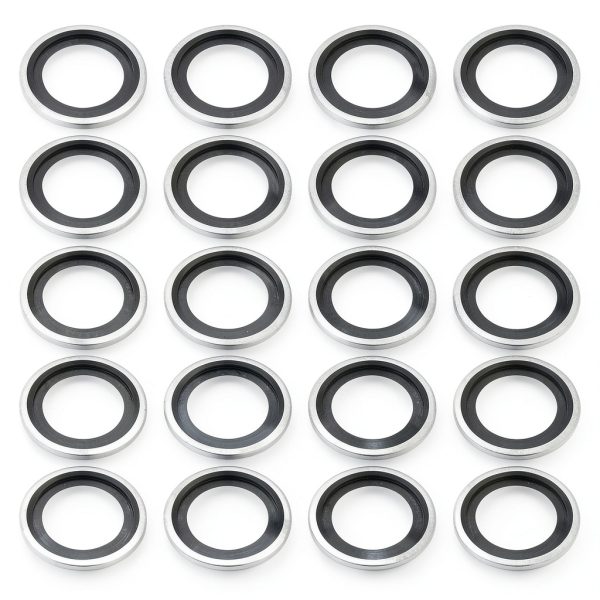 PATIKIL M24 Self-Centered Bonded Sealing Gasket, 20Pcs NBR Metal Bonded Sealing Washers Automotive Washers for Mechanical, Plumbing, Cylinder Repairs-0