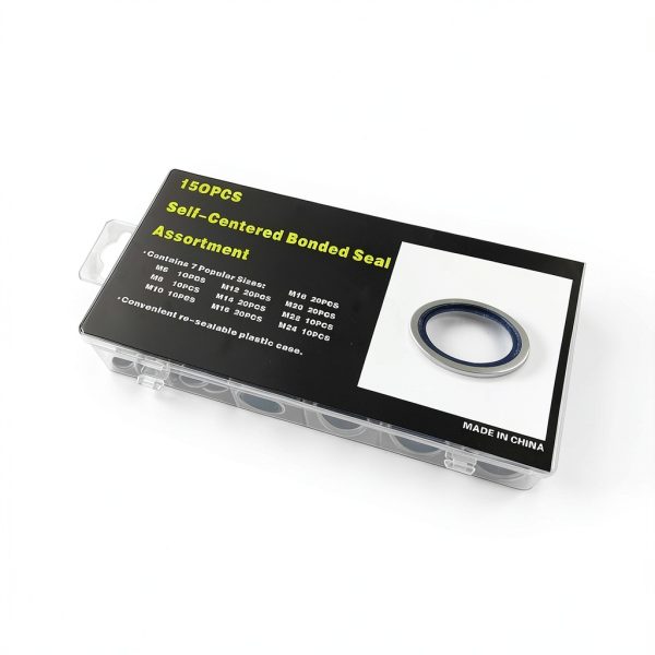 150Pcs Automotive Self-Centered Bonded Seal Gasket Assortment Kit Bonded Seal Oil Washer Assortment Kit-6