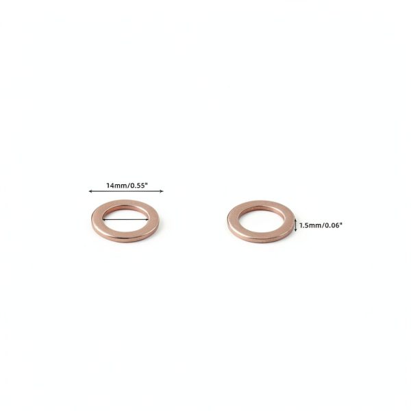 M10 Flat Washer Copper Sealing Ring, Inner Diameter 10mm, Outer Diameter 14mm, Thickness 1.5mm, Metric Sealing Washer, 30 Pieces-0