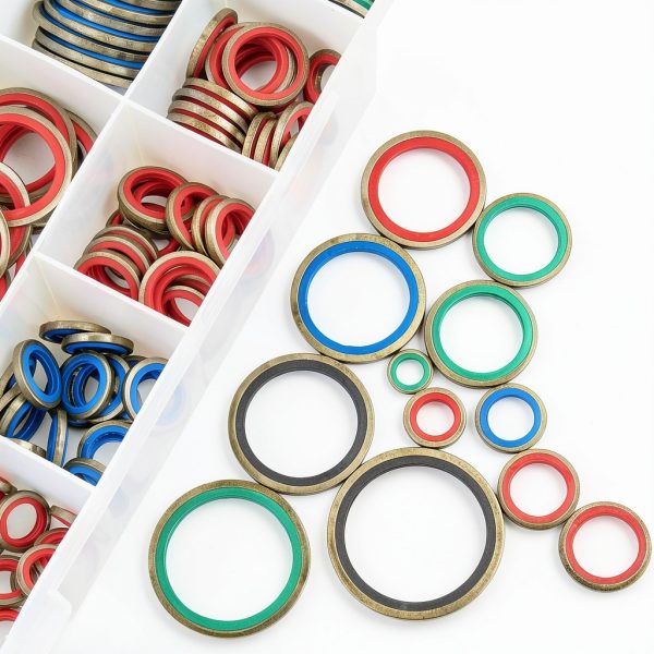 KOOTANS 240pcs NBR Metal Bonded Sealing Washers Assortment Kit for-2