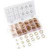 Toolwiz 150PCS 15 Sizes Copper Washers Metric Sealing Assortment Set M17.5-M5 Flat Ring Sump Plug Crush Washer Oil Drain Plug Gasket Seal Assortment Set M5/6/7/8/10/10.5/11/12/12.5/14/15/16/16.5/17.5-3