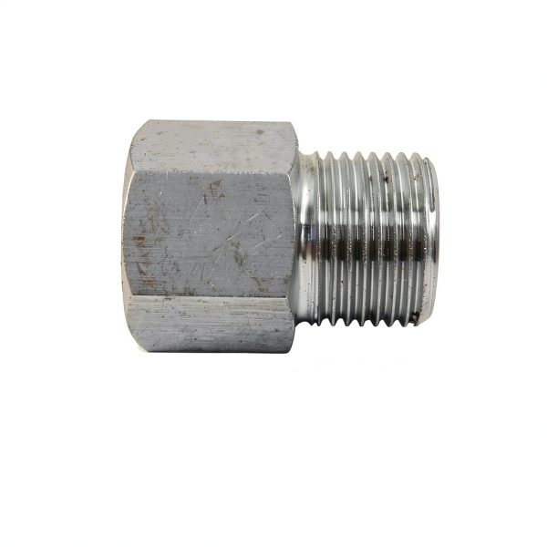 Stainless Steel Adapter 3/8 Inch NPT Female x 3/8 Inch BSPP Male with Sealing Washer, Zinc-Plated Steel Washer with Buna-N Seal, Max Pressure 3700 PSI, Temperature Range -30°F to 200°F-4