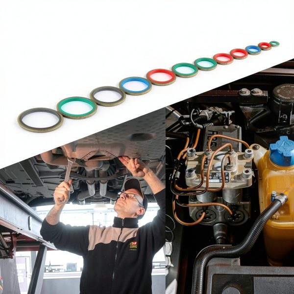 KOOTANS 240pcs NBR Metal Bonded Sealing Washers Assortment Kit for-5