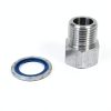 Stainless Steel Adapter 3/8 Inch NPT Female x 3/8 Inch BSPP Male with Sealing Washer, Zinc-Plated Steel Washer with Buna-N Seal, Max Pressure 3700 PSI, Temperature Range -30°F to 200°F-3