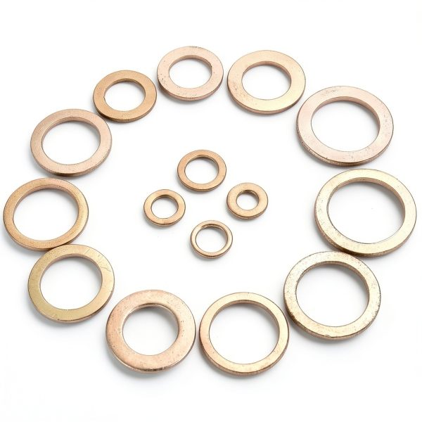 Toolwiz 150PCS 15 Sizes Copper Washers Metric Sealing Assortment Set M17.5-M5 Flat Ring Sump Plug Crush Washer Oil Drain Plug Gasket Seal Assortment Set M5/6/7/8/10/10.5/11/12/12.5/14/15/16/16.5/17.5-5