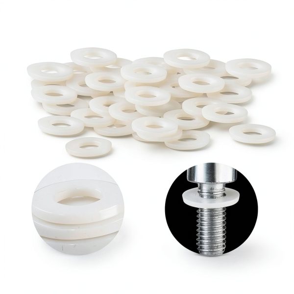 680 Pcs White Nylon Washers for Bolts, Plastic Flat Washers for Screws, White 7 Sizes Assorted Hardware Assortment Kit, Nylon Sealing Washers Gaskets Spacer, M2.5 M3 M4 M5 M6 M8 M10-2