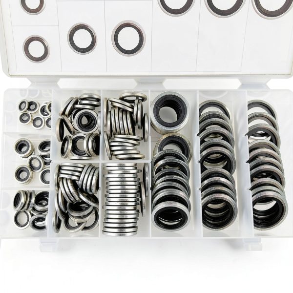 150Pcs Automotive Self-Centered Bonded Seal Gasket Assortment Kit Bonded Seal Oil Washer Assortment Kit-2
