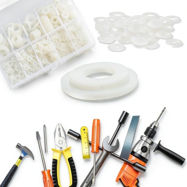 680 Pcs White Nylon Washers for Bolts, Plastic Flat Washers for Screws, White 7 Sizes Assorted Hardware Assortment Kit, Nylon Sealing Washers Gaskets Spacer, M2.5 M3 M4 M5 M6 M8 M10-4